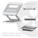 CLUB3D Support réglable en aluminium pour ordinateur portable avec hub USB-C®