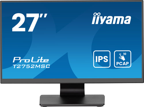 iiyama ProLite T2752MSC-B1AG 27" (68,6 cm) PC-flatpanelmonitor, 1920 x 1080 pixels Full HD LED-touchscreen, zwart