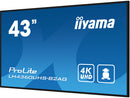 iiyama LH4360UHS-B2AG Écran d'affichage dynamique Carte A numérique 108 cm (42.5") LED Wifi 500 cd/m² 4K Ultra HD Noir Intégré dans le processeur Android 11 24/7