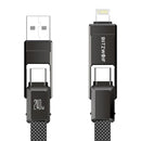 Blitzwolf BW-HDC7 4-in-1 USB+C+Lightning cable 240W 1.2m (black)