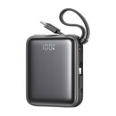 Joyroom Mini PowerBank JR-PBF27 22,5W met dubbele kabel 10000mAh (zwart)