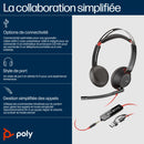 Poly Micro-casque stéréo USB-C Blackwire 5220 + prise 3,5 mm + adaptateur USB-C/A (lot)