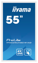 iiyama ProLite TF5539UHSC-W1AG 139,7 cm (55") 3840 x 2160 pixels 4K Ultra HD LED touchscreen pc-monitor, multi-user, wit