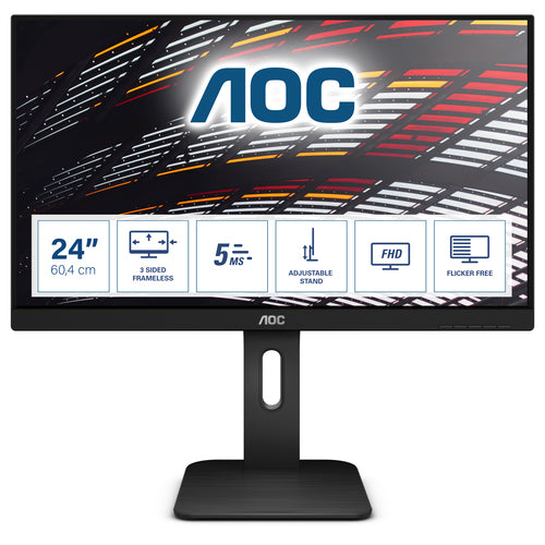 AOC P1 24P1 plat PC-scherm 60,5 cm (23,8") 1920 x 1080 pixels Full HD LED Zwart