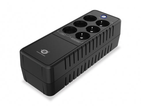 Conceptronic ZEUS05E Uninterruptible Power Supply, Standby, 0.65 kVA, 360 W, 6 AC outputs