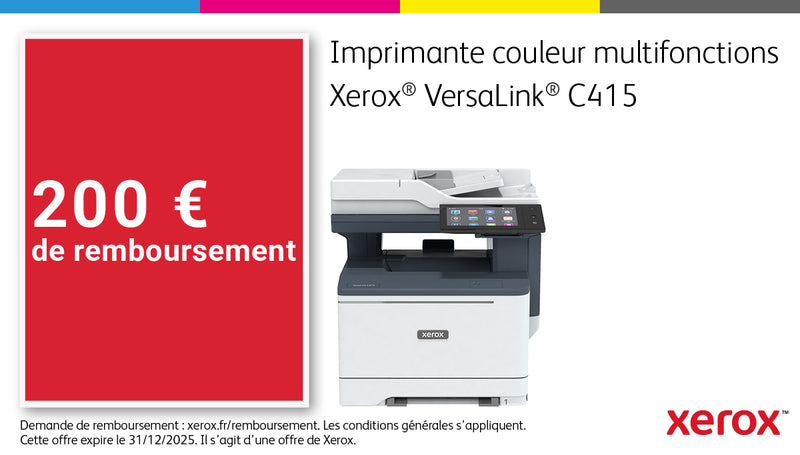 Xerox VersaLink C415 A4 40 ppm - Copie/Impression/Numérisation/Fax recto verso PS3 PCL5e/6 2 magasins 251 feuilles