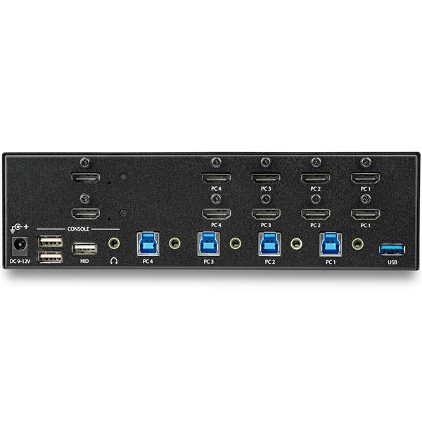 StarTech.com Switch KVM double affichage HDMI 4K 30 Hz à 4 ports avec hub USB intégré