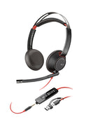 Poly Micro-casque Blackwire 5220 stéréo USB-C + connexion 3,5 mm + adaptateur USB-C/A