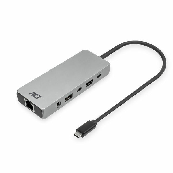 ACT Station d'accueil USB-C 4K / 8K 30Hz pour 1 moniteur HDMI, 2,5 Gigabit ethernet, USB-C 10Gbps, USB-A 10Gbps, audio 3,5mm, PD pass-through