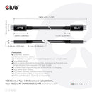 CLUB3D CAC-1578 câble USB USB4 Gen 3x2 2 m USB C Noir