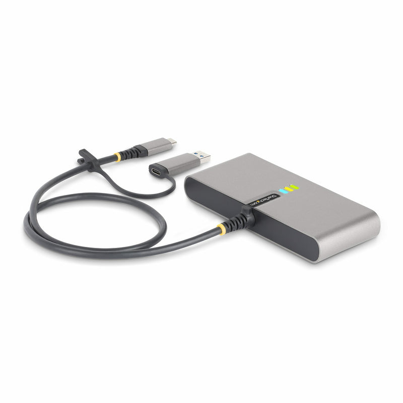 StarTech.com Hub USB-C à 2 Ports USB-A avec Ethernet et RS-232, Dongle USB-C vers USB-A, 100W PD Pass-Through, 2x USB-A 5Gbps, Gigabit Ethernet, Série RS232 (FTDI)