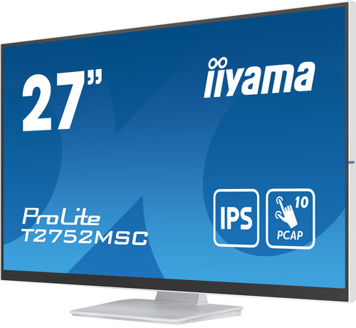 iiyama ProLite T2752MSC-W1 27" (68,6 cm) PC-flatscreenmonitor, 1920 x 1080 pixels Full HD LED-touchscreen, wit