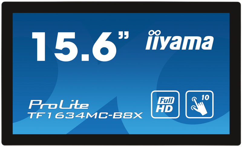 iiyama ProLite TF1634MC-B8X platte pc-monitor 39,6 cm (15.6") 1920 x 1080 Pixels Full HD LED-touchscreen Multi-user Zwart