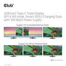 CLUB3D CSV-1565 station d'accueil USB 3.2 Gen 1 (3.1 Gen 1) Type-C Noir