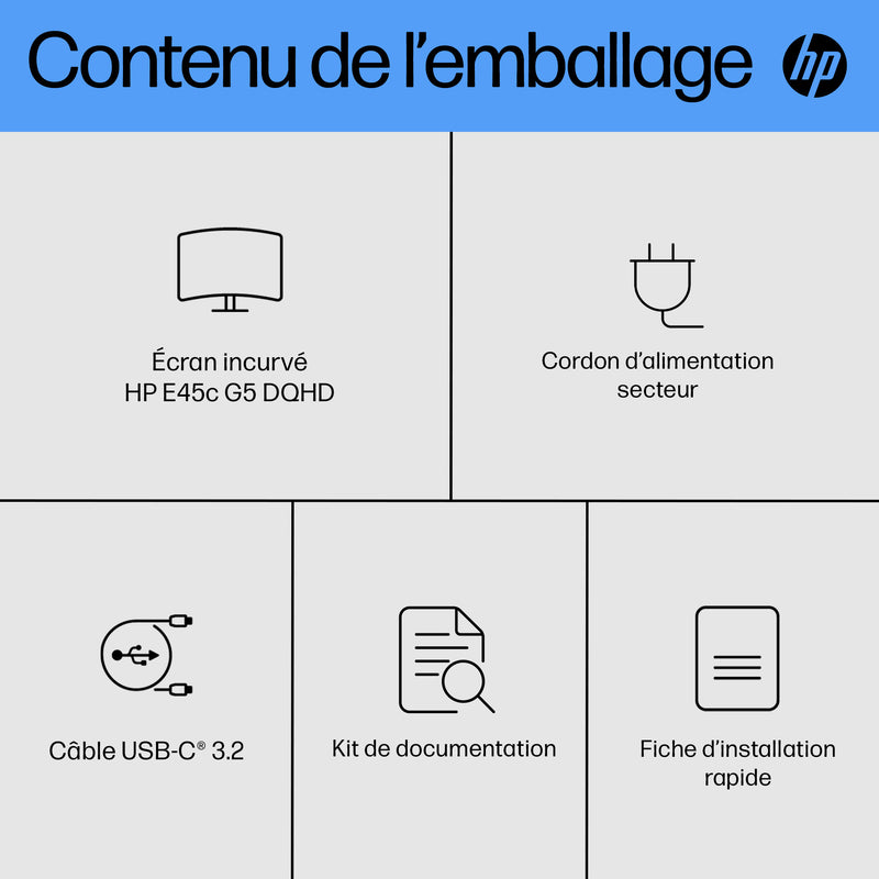 HP Écran incurvé DQHD E45c G5