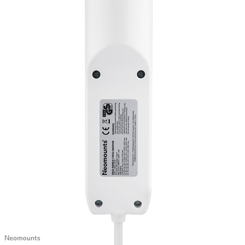 Neomounts DS22-840WH6 Multiprise de bureau avec pince et ports USB-C et USB-A - charge rapide