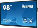iiyama TE9812MIS-B3AG Kiosk-stijl 2,48 m (97,5") LCD Digital Signage Display, Wi-Fi, 400 cd/m², 4K Ultra HD, Zwart, Touchscreen, Geïntegreerde processor, Android 11, 24/7