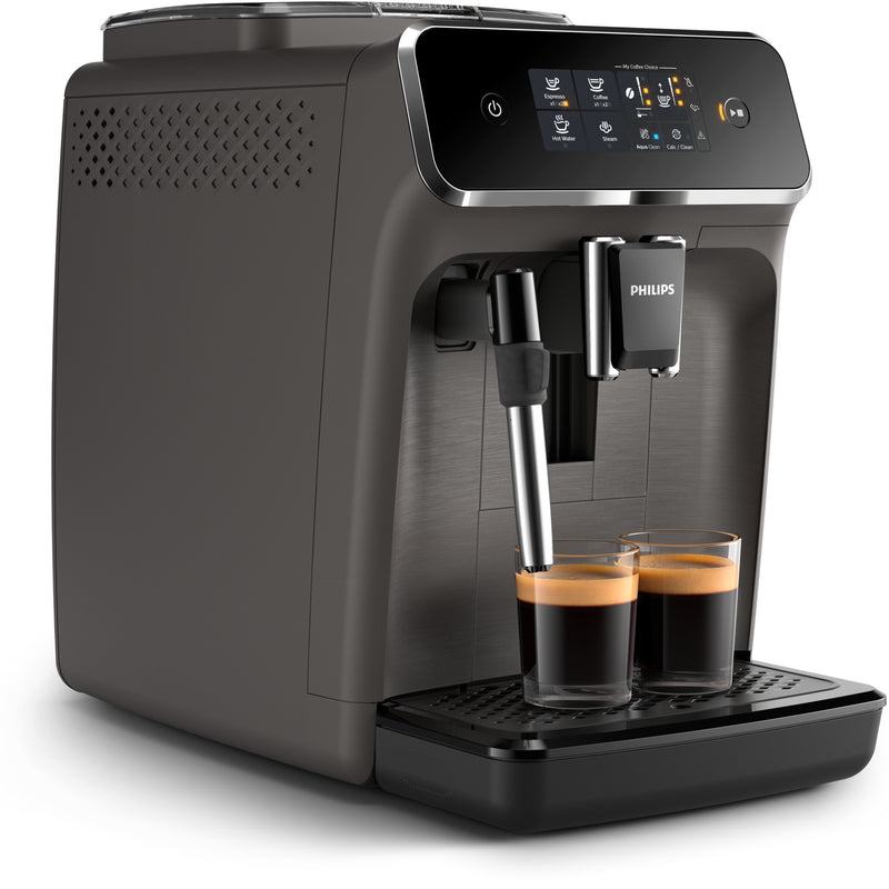 Philips 2200 series Série 2200 Noir / Gris perle EP2224/10 Machine expresso broyeur, 2 boissons, mousseur lait