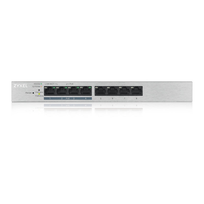 Zyxel GS1200-8HP v2 Géré Gigabit Ethernet (10/100/1000) Connexion Ethernet, supportant l'alimentation via ce port (PoE) Gris