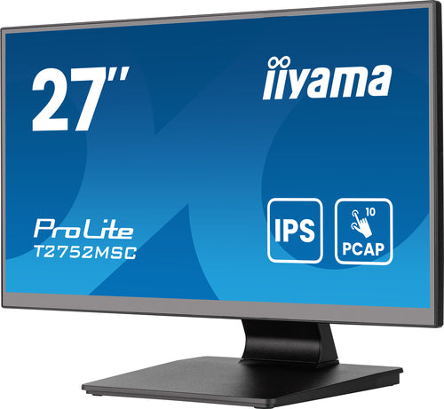 iiyama ProLite T2752MSC-B1AG 27" (68,6 cm) PC-flatpanelmonitor, 1920 x 1080 pixels Full HD LED-touchscreen, zwart