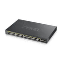Zyxel GS1920-48HPV2 Géré Gigabit Ethernet (10/100/1000) Connexion Ethernet, supportant l'alimentation via ce port (PoE) Noir