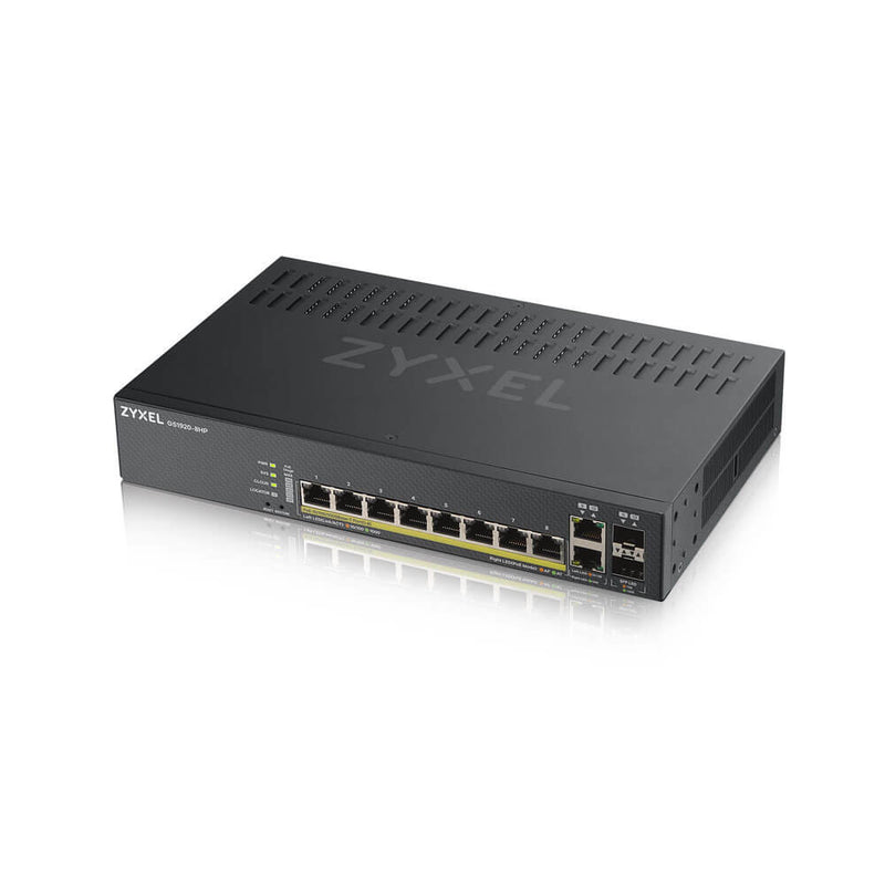 Zyxel GS1920-8HPV2 Beheerde Gigabit Ethernet (10/100/1000) Ethernet-verbinding, ondersteunt Power over Ethernet (PoE) Zwart