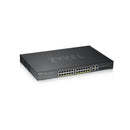 Zyxel GS1920-24HPV2 Managed Gigabit Ethernet (10/100/1000) Ethernet-verbinding, ondersteunt stroom via deze poort (PoE) Zwart