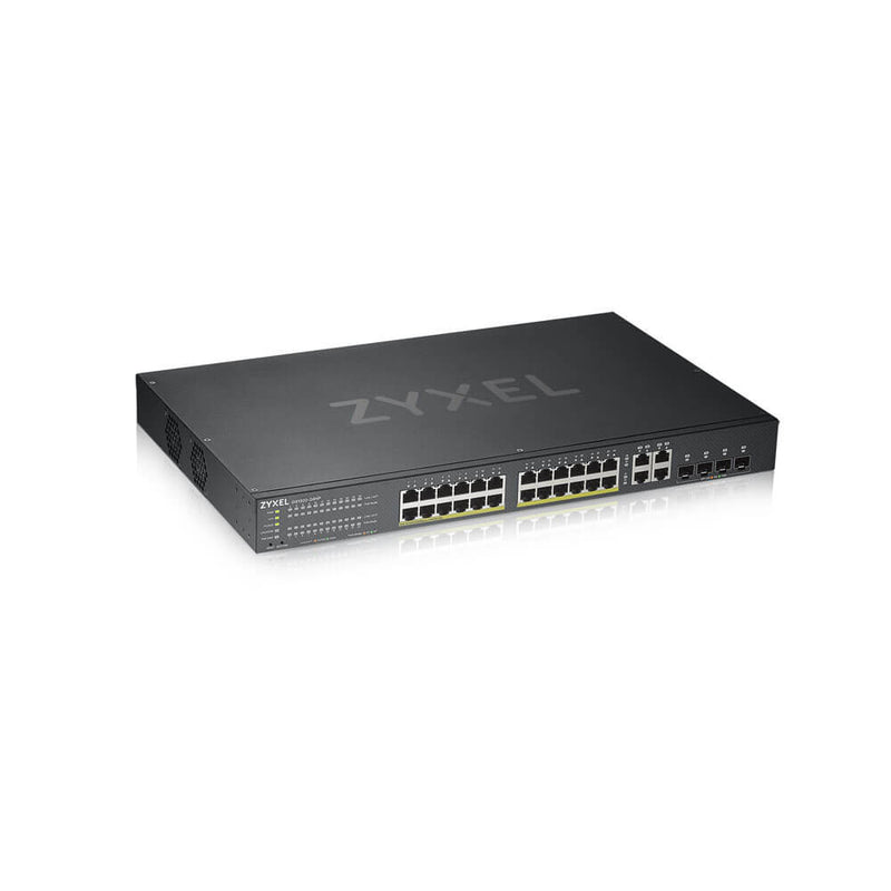 Zyxel GS1920-24HPV2 Managed Gigabit Ethernet (10/100/1000) Ethernet-verbinding, ondersteunt stroom via deze poort (PoE) Zwart