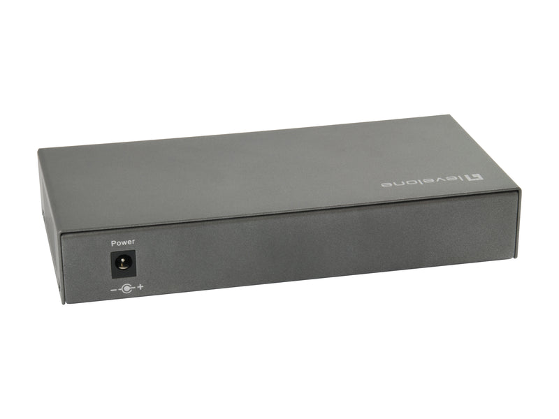 LevelOne GEP-0823 Gigabit Ethernet (10/100/1000) Network Switch, Ethernet Connection, Supports Power over Ethernet (PoE), Black