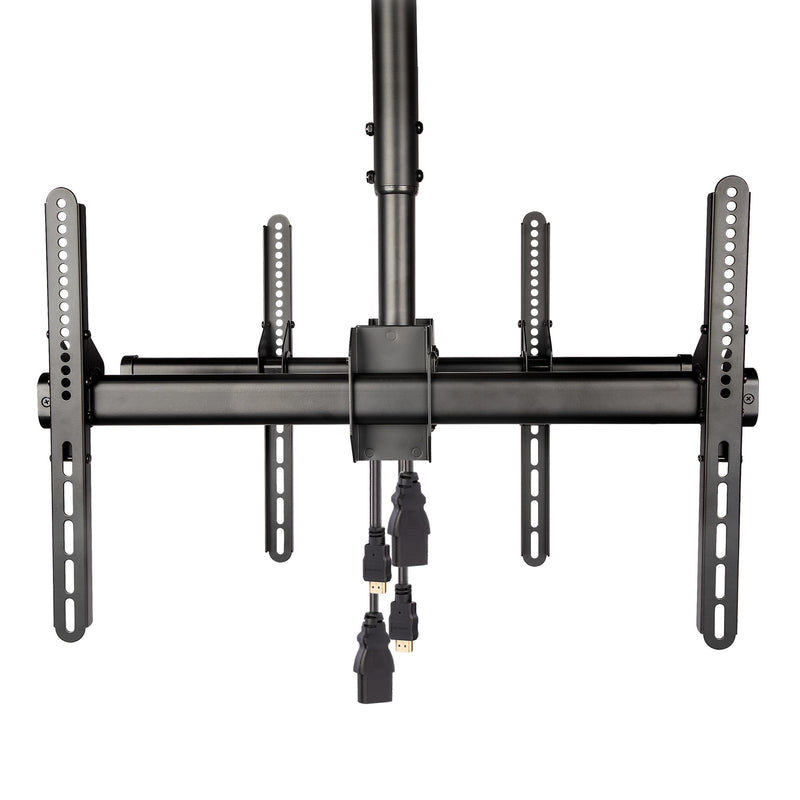 StarTech.com Dual TV Ceiling Mount - Back-to-Back Dual Screen Suspended Mount with Adjustable Telescopic Pole - Tilt/Swivel/Rotate - VESA Mount for 32"-75" Screens