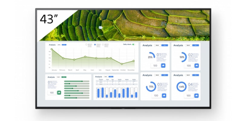 Sony FW-43BZ30L Écran d'affichage dynamique Écran plat de signalisation numérique 109,2 cm (43") LCD Wifi 440 cd/m² 4K Ultra HD Noir Android 24/7