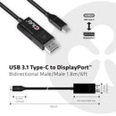 CLUB3D CAC-1557 câble vidéo et adaptateur 1,8 m USB Type-C DisplayPort Noir