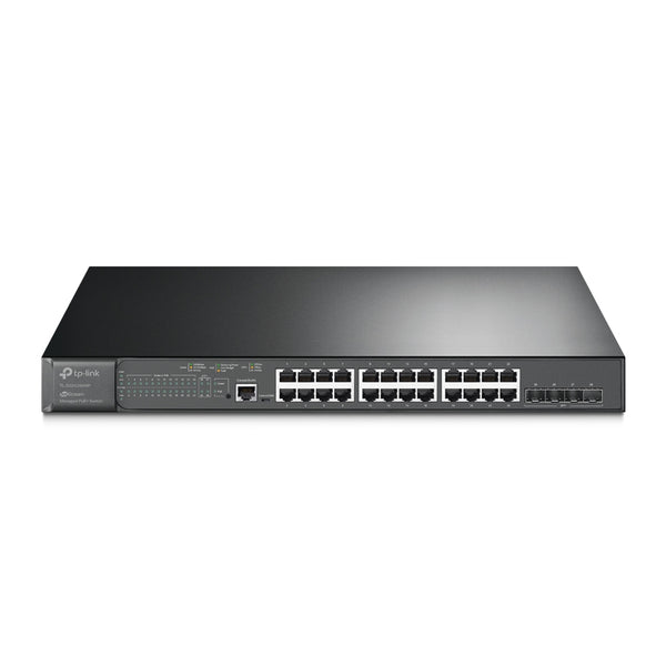 TP-Link JetStream TL-SG3428XMP Managed L2+ Gigabit Ethernet (10/100/1000) Network Switch, Ethernet Connection, Supports Power over Ethernet (PoE), 1U, Black