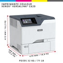 Xerox VersaLink C620 - Imprimante recto verso A4 50 ppm, PS3 PCL5e/6, 2 magasins 650 feuilles