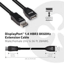 CLUB3D CAC-1022 câble vidéo et adaptateur 2 m Displayport 1.4 Noir