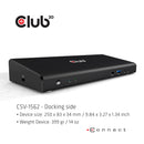 CLUB3D CSV-1562 station d'accueil USB 3.2 Gen 1 (3.1 Gen 1) Type-C Noir