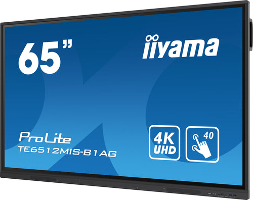 iiyama TE6512MIS-B3AG Kiosk-stijl 65" (165,1 cm) LCD Digital Signage Display, Wi-Fi, 400 cd/m², 4K Ultra HD, Zwart, Touchscreen, Geïntegreerde processor, Android 11, 24/7