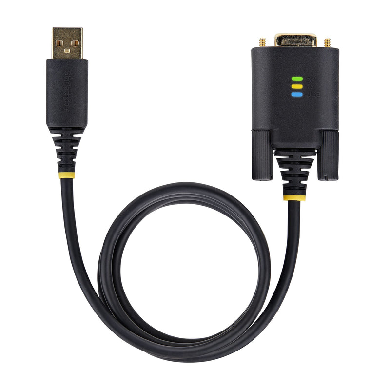 StarTech.com Adaptateur USB vers Série de 3m - COM Rétention, Câble Adaptateur/Convertisseur USB RS232, Vis/Écrous Interchangeables, USB-A vers DB9 RS232, FTDI IC, Protection ESD, Windows/macOS/Linux