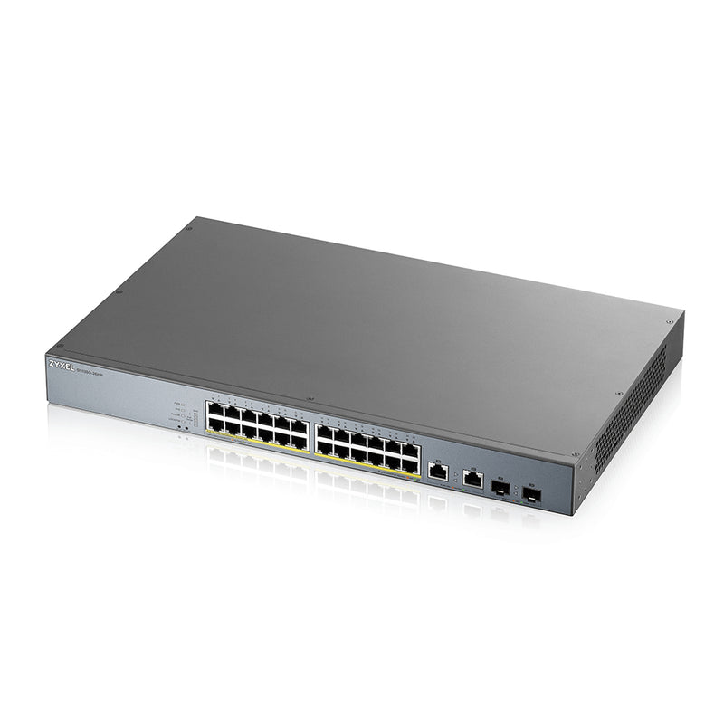 Zyxel GS1350-26HP-EU0101F Gigabit Ethernet (10/100/1000) beheerde L2-netwerkswitch, Ethernet-verbinding, ondersteunt Power over Ethernet (PoE), grijs