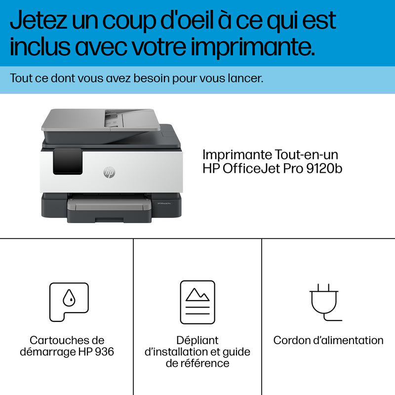 HP OfficeJet Pro 9120b Wireless All-in-One Color Printer, Duplex Printing; Copier, Scanner