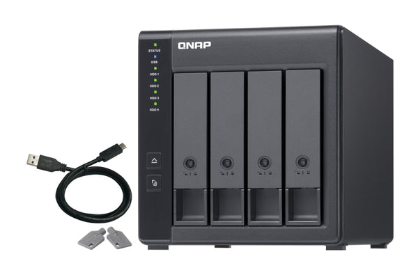 QNAP TR-004 Opslagschijfbehuizing Harde schijf/SSD-behuizing Zwart 2,5/3,5"