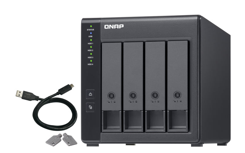 QNAP TR-004 Opslagschijfbehuizing Harde schijf/SSD-behuizing Zwart 2,5/3,5"