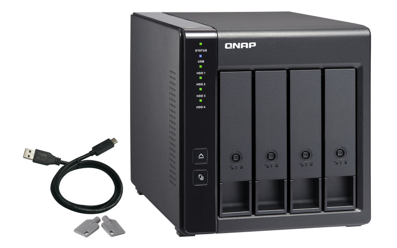 QNAP TR-004 Opslagschijfbehuizing Harde schijf/SSD-behuizing Zwart 2,5/3,5"