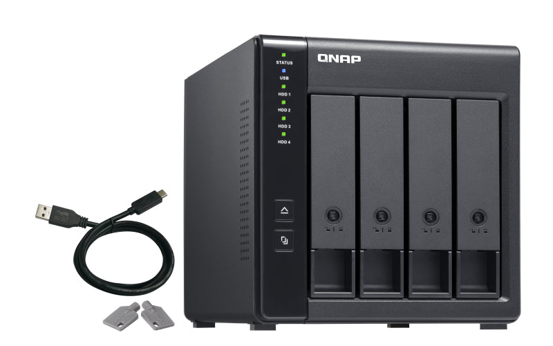 QNAP TR-004 Opslagschijfbehuizing Harde schijf/SSD-behuizing Zwart 2,5/3,5"