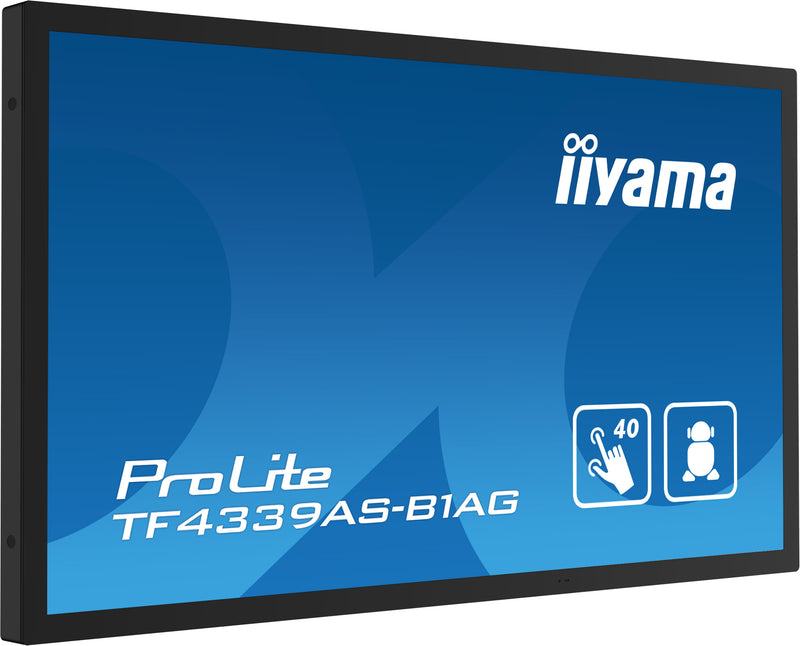 iiyama TF4339AS-B1AG Dynamisch beeldscherm, 108 cm (42,5") LED Digital Signage Flat Panel, 500 cd/m², 4K Ultra HD, Zwart, Touchscreen, Geïntegreerde Android-processor, 24/7