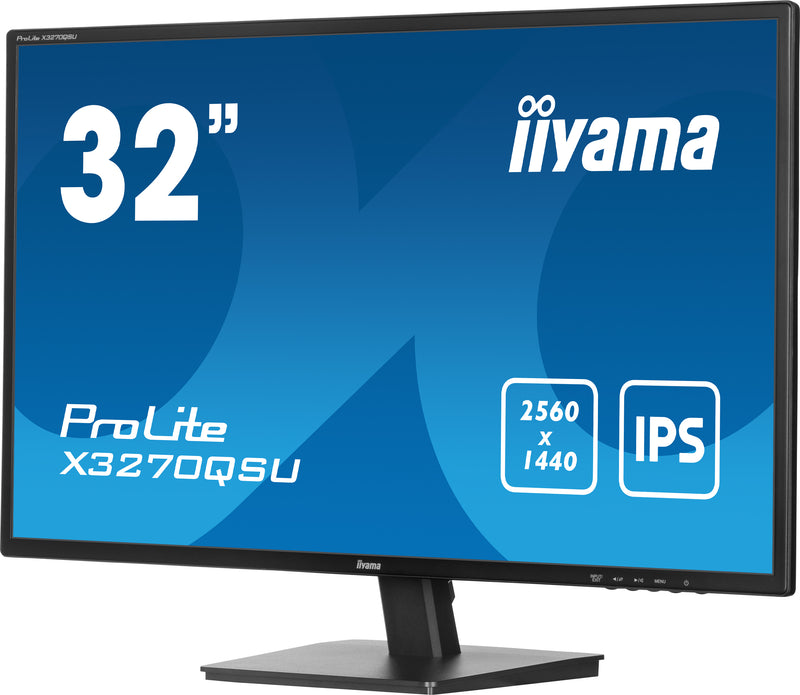 iiyama ProLite X3270QSU-B1 80 cm (31,5") 2560 x 1440 pixels Wide Quad HD LED PC flatscreen monitor, zwart