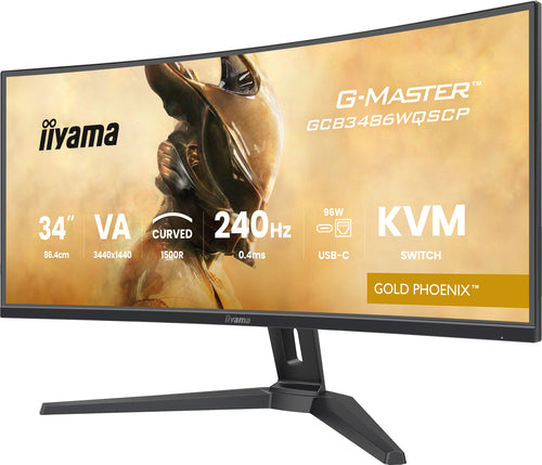 iiyama G-MASTER GCB3486WQSCP-B1 écran plat de PC 86,4 cm (34") 3440 x 1440 pixels UltraWide Quad HD Noir