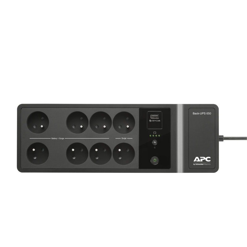 APC Back-UPS - Enkelfasige off-line UPS - 650 VA - 230 V - 1 USB - 6+2 Franse stopcontacten