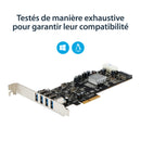 StarTech.com Carte Contrôleur PCI Express vers 4 Ports USB 3.0 avec 4 voies dédiés de 5 Gb/s - UASP - Alim SATA / LP4