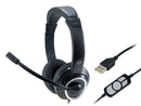 Conceptronic POLONA Wired Headphones with Headband for Calls/Music, USB Type-A, Black
